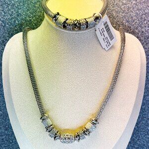 Catherines | Silver-Tone Brazilian Glitter Statement Necklace & Bracelet | NWT